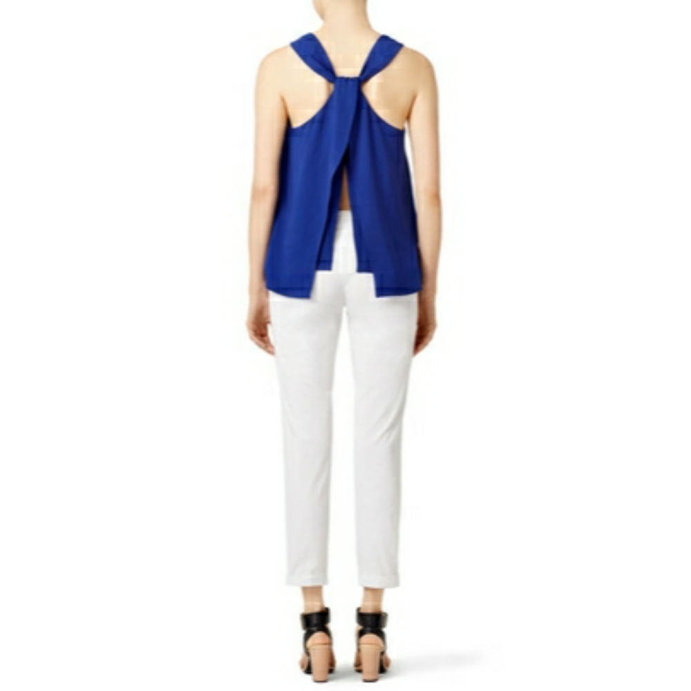 Waverly Grey Ava Blue Open Back Top